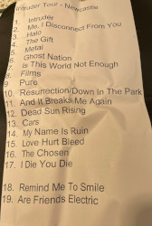 Gary Numan Newcastle 02 City Hall Setlist May 2022